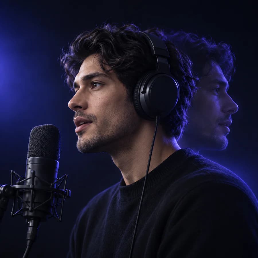Voice actor represented with a cloned voice identity